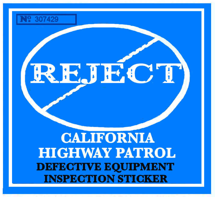 1960s California REJECTION Sticker BLUE
